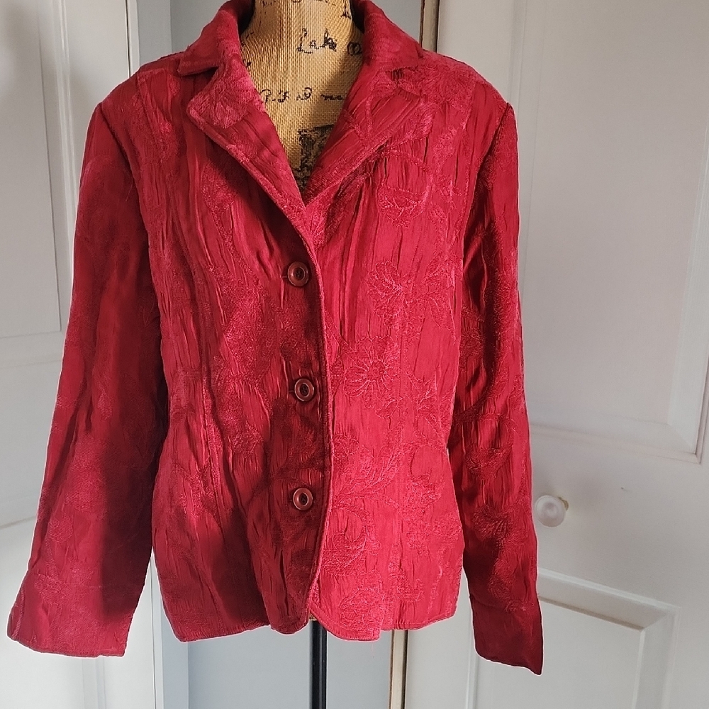 ERIN by Erin Fetherston Textured Red Blazer